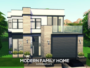 Sims 4 — Modern Family Home by Summerr_Plays — This modern family house is perfect for a smaller sim family. Downstairs
