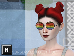 Sims 4 — netsims - glasses - pride - requires movie hangout by networksims — Round glasses with a gay pride flag pattern.