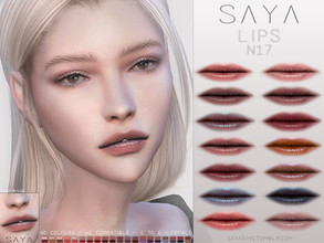 Sims 4 — SayaSims - Lips N17 by SayaSims — - 40 Colours - Female - child to Elder - Custom Thumbnail - HQ mod Compatible