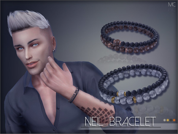 Sims 4 — Mathcope Neil Bracelet by mathcope2 — NEW MESH! Specifications: *4 Swatches *Male and Female (Masculine style)