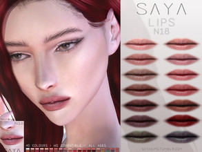 Sims 4 — SayaSims - Lips N18 by SayaSims — - 40 Colours - Female - All ages - Custom Thumbnail - HQ mod Compatible -