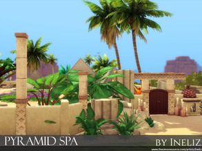 Sims 4 — Pyramid Spa by Ineliz — The great pyramid spa is open for everyone to come and relax on one of those rare days