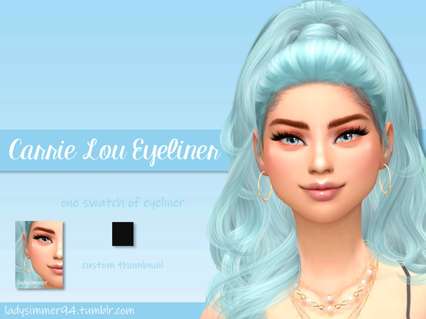 Sims 4 — Carrie Lou Eyeliner by LadySimmer94 — BGC 1 swatch of eyeliner Custom Thumbnail ( as seen on the ad ) Teen /