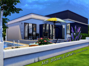 Sims 4 — MB-Blue_Line by matomibotaki — Modern bungalow house chic and stylish. All what you Sims 4 family need on one