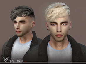 Sims 4 — WINGS-TZ0318 by wingssims — This hair style has 25 kinds of color File size is about 35MB Hope you like it!