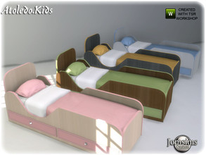 Sims 4 — Atoledo kids bedroom bed by jomsims — Atoledo kids bedroom bed