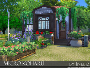 Sims 4 — Micro Koharu by Ineliz — Micro Koharu is a beautiful tiny house for a gardener or a florist, with plenty of