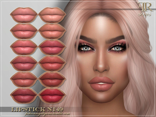 Sims 4 — Lipstick N149 by FashionRoyaltySims — Standalone Custom thumbnail 12 color options HQ texture Compatible with HQ