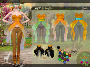 Sims 4 — DSF SET FAIRY CIEL TOP by DanSimsFantasy — UPDATED 30/9/2021 Leather corset with insect wings and layers of