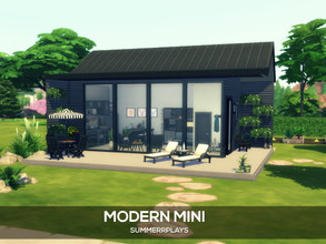 Sims 4 — Modern Mini by Summerr_Plays — This modern mini home is perfect for your eco-conscious sims. Self-sufficient
