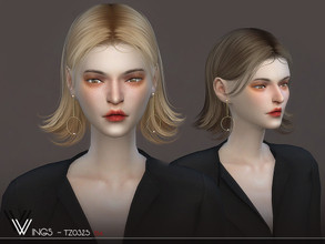 Sims 4 — WINGS-TZ0325 by wingssims — This hair style has 20 kinds of color File size is about 15MB Hope you like it!
