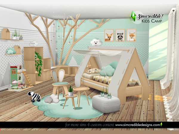 Sims 4 — Kids Camping by SIMcredible! — Time to bring to your sim kids a new room full of colors and playful design. The