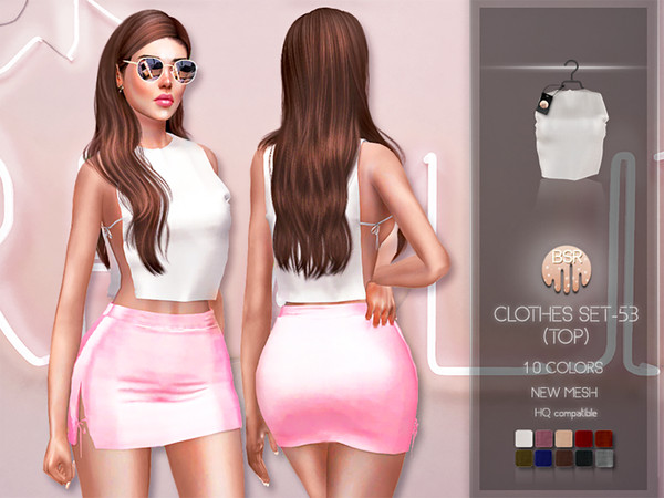 Sims 4 — Clothes SET-53 (TOP) BD207 by busra-tr — 10 colors Adult-Elder-Teen-Young Adult For Female Custom thumbnail