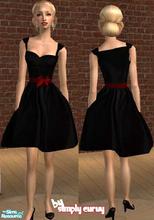 Sims 2 — Black Taffeta With Bow by SIMplyCurvy — A playful party gown featuring a red velvet bow at the waist. You must