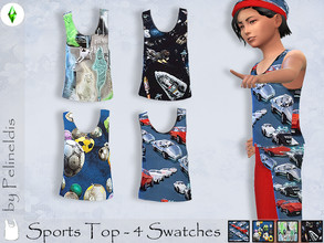 Sims 4 — Boys Activewear Tank Top by Pelineldis — Sporty printed tank top for active boys. Belongs to a set and matches