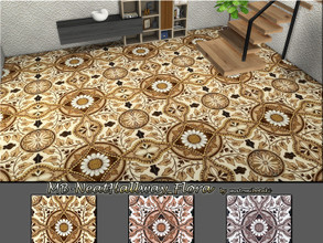 Sims 4 — MB-NeatHallway_Flora by matomibotaki — MB-NeatHallway_Flora, elegant stone floor with floral design, comes in 3