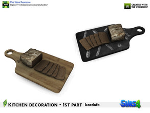 Sims 4 — kardofe_Kitchen decoration_Bread by kardofe — Large salad bowl with two wooden spoons, in three different