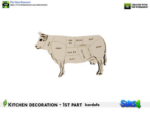 Sims 4 — kardofe_Kitchen decoration_Cow by kardofe — Wall decoration, cow with different butcher's cuts 