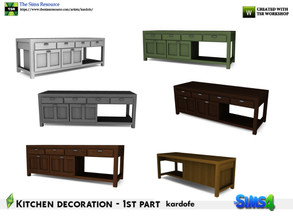 Sims 4 — kardofe_Kitchen decoration_Kitchen island by kardofe — Wooden kitchen island, in six color options, is a high