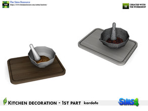 Sims 4 — kardofe_Kitchen decoration_Kitchen Mortar by kardofe — Kitchen mortar on a cutting board, decorative, in two