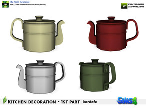 Sims 4 — kardofe_Kitchen decoration_Teapot by kardofe — Decorative teapot in four colour options 