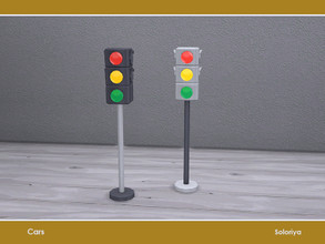 Sims 4 — Cars. Traffic Light by soloriya — Floor light. Part of Cars set. 2 color variations. Category: Lights - Floor
