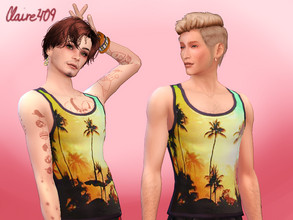 Sims 4 — Klaus' Tropical Tank Top (Umbrella Academy) by claire409 — This is just a simple recolor of a base game tank top