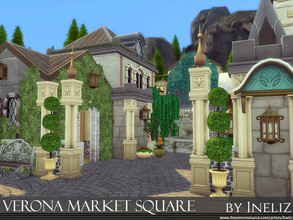 Sims 4 — Verona Market Square by Ineliz — Be ready to send your sims shopping to the Verona Market Square! The prices are
