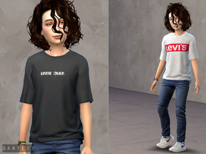 Sims 4 — Loose Fit T-Shirt - For kids by Darte77 — - 23 swatches - Shadow and Normal maps - Base game compatible - HQ mod