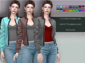 Sims 4 — Darte77's Bomber Jacket Recolors MESH NEEDED by PlayersWonderland — _18 Swatches Requires the original Mesh made