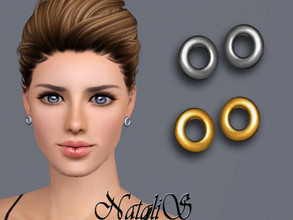 Sims 3 — NataliS TS3 Flat circle stud earrings by Natalis — Flat circle stud earrings. FT-FA-FE 