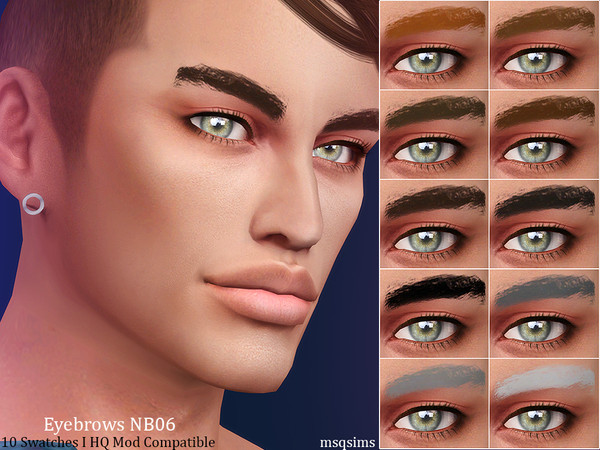 Sims 4 — Eyebrows NB06 by MSQSIMS — - 10 Swatches - All Ages - Female/Male - Base Game - HQ Mod Compatible - Custom