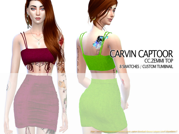 Sims 4 — CC.Zemmi Top by carvin_captoor — Created for sims4 Original Mesh All Lod 8 Swatches Don't Recolor And Claim you