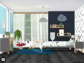 Sims 4 — Tellurium Kids Bedroom by wondymoon — Tellurium Kids' Bedroom! Have fun! - Set Contains * Single Bed * Bed