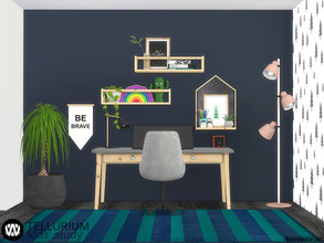 Sims 4 — Tellurium Kids Study Room by wondymoon — Tellurium Kids Study Room and decorations! Have fun! - Set Contains *