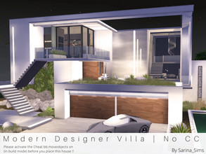 Sims 4 — Modern Designer Villa - No CC by Sarina_Sims — A very modern designer villa with a large outdoor area and 3
