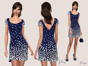 Sims 4 — Pois by Paogae — A timeless polka dot short dress, always elegant, always fashionable, only in blue, perfect for
