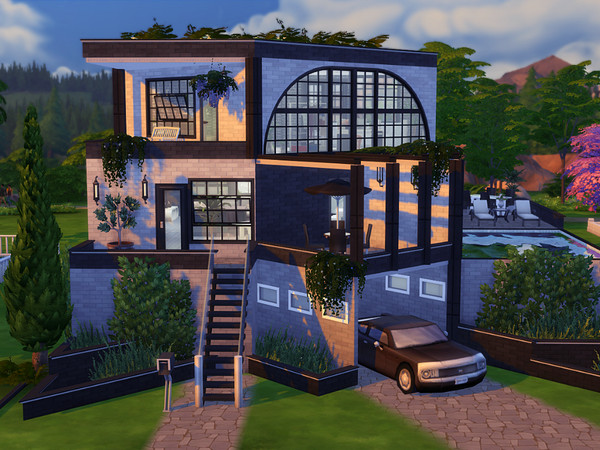 Sims 4 — Modern House by Sakataax — Lot: 30x20 Place: Newcrest Value: $93 555 It has: -1 master bedroom - kitchen