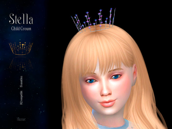 Sims 4 — Stella Crown Child by Suzue — -New Mesh (Suzue) -15 Swatches -For Female and Male (Child) -HQ Compatible