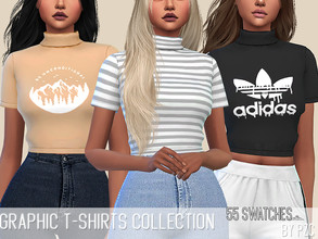 Sims 4 — Graphic T-shirts Collection(mesh required) by Pinkzombiecupcakes — -Graphic T-shirts Collection available in 55