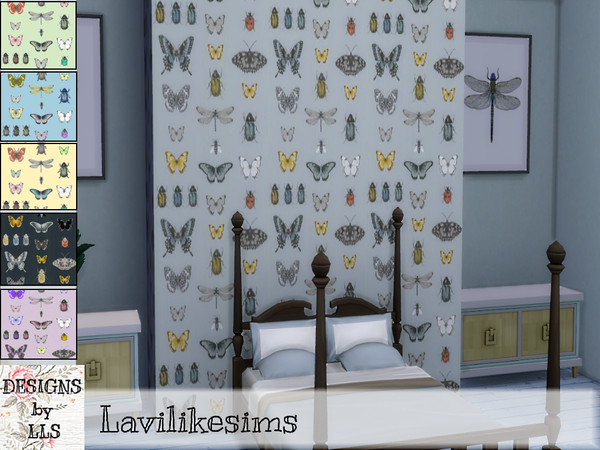 Sims 4 — Bugs Bugs Bugs by lavilikesims — TSR Lavilikesims 6 Swatches 3 Wall Heights