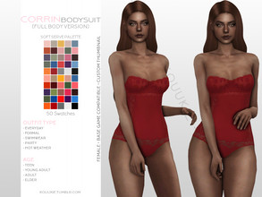 Sims 4 — Corrin Bodysuit - Full Body Version by Kouukie — -50 swatches -Base game compatible -Custom thumbnail
