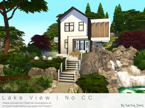 Sims 4 — Lake View - No CC by Sarina_Sims — This is a small and modern house in the middle of idyllic nature. This house