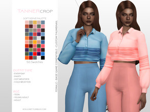 Sims 4 — Tanner Crop by Kouukie — -50 swatches -Base game compatible -Custom thumbnail