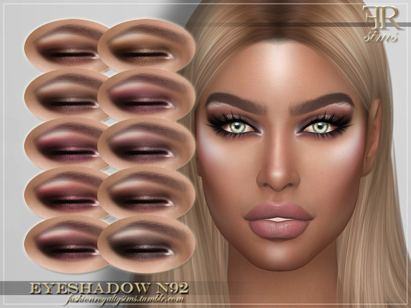 Sims 4 — Eyeshadow N92 by FashionRoyaltySims — Standalone Custom thumbnail 10 color options HQ texture Compatible with HQ
