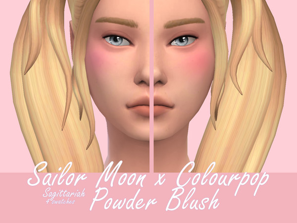 Sims 4 — Sailor Moon x Colourpop Powder Blush by Sagittariah — base game compatible 4 swatches properly tagged enabled