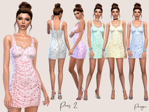 Sims 4 — Pois 2 by Paogae — A timeless polka dot short dress, elegant and funny, six colors, perfect for spring and