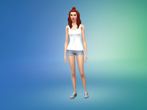 Sims 4 — Figure Tank by zysims — White tank with art figure.