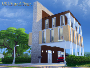 Sims 4 — MB-Up_and_Down by matomibotaki — Modern and stylish Sims 4 family house with unique architecture. Details: