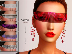 Sims 4 — Sixam Glasses Apocalypse by Suzue — -New Mesh (Suzue) -15 Swatches -For Female and Male (Teen to Elder) -HQ